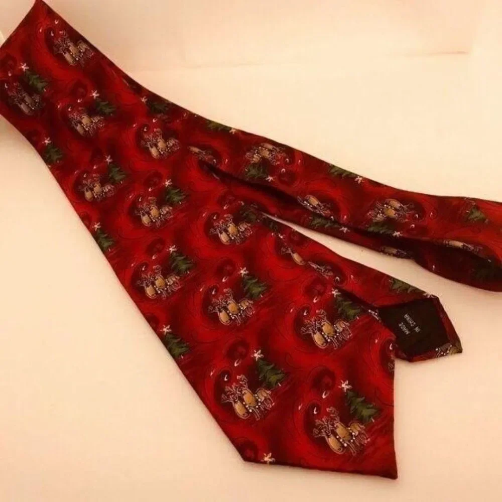 #3019 J Garcia Christmas silk necktie 57 X 4